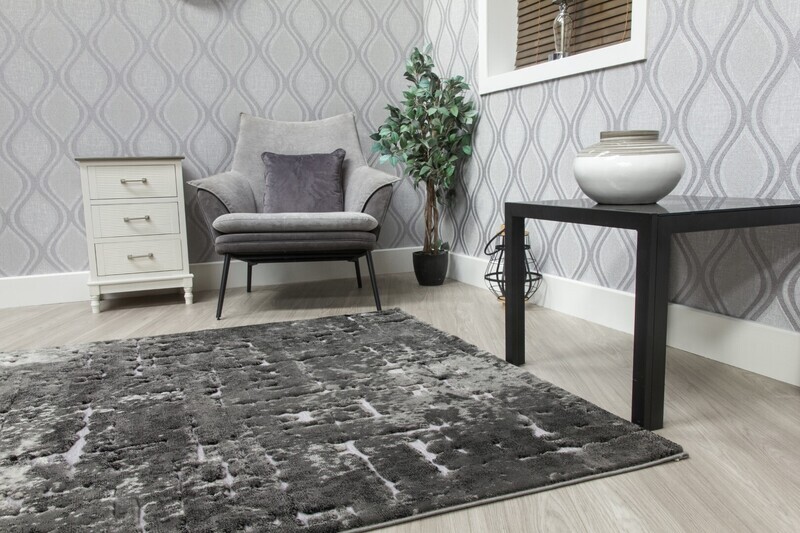 Grey Black Abstract Rug - Bellini Mirage