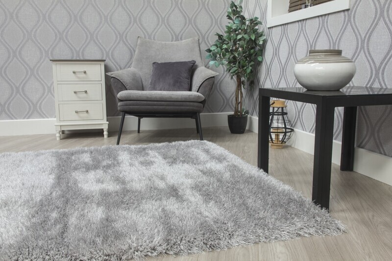Grey Shaggy Rug - Bentley