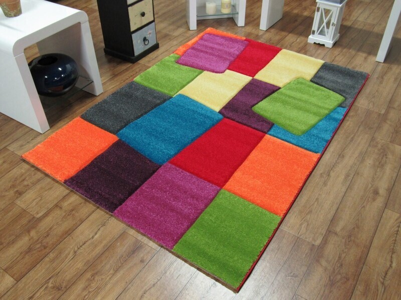 Multicolour Blocks Modern Rug - Candy