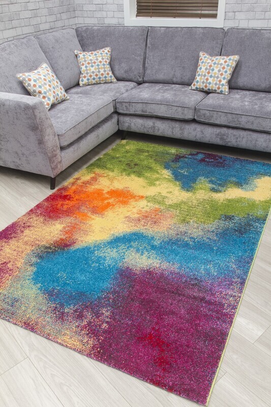 Multicolour Glitter Modern Rug - Candy