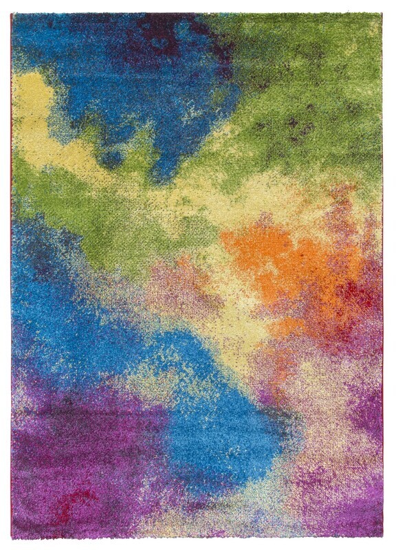 Multicolour Glitter Modern Rug - Candy