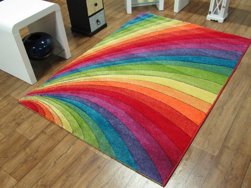 Multicolour Rainbow Modern Rug - Candy