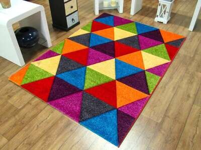 Multicolour Triangles Modern Rug - Candy