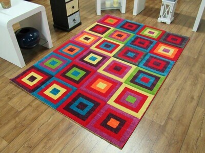 Multicolour Squares Modern Rug - Candy
