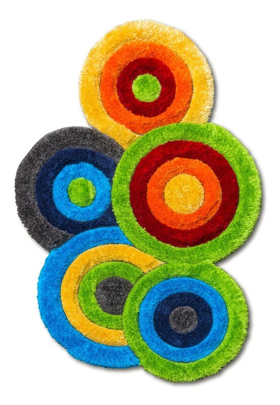 Multicolour 3D Shaggy Rug - Doodle Targets
