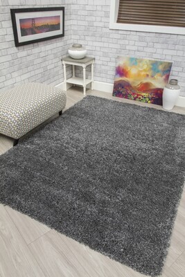 Dark Grey Shaggy Rug - Dreams