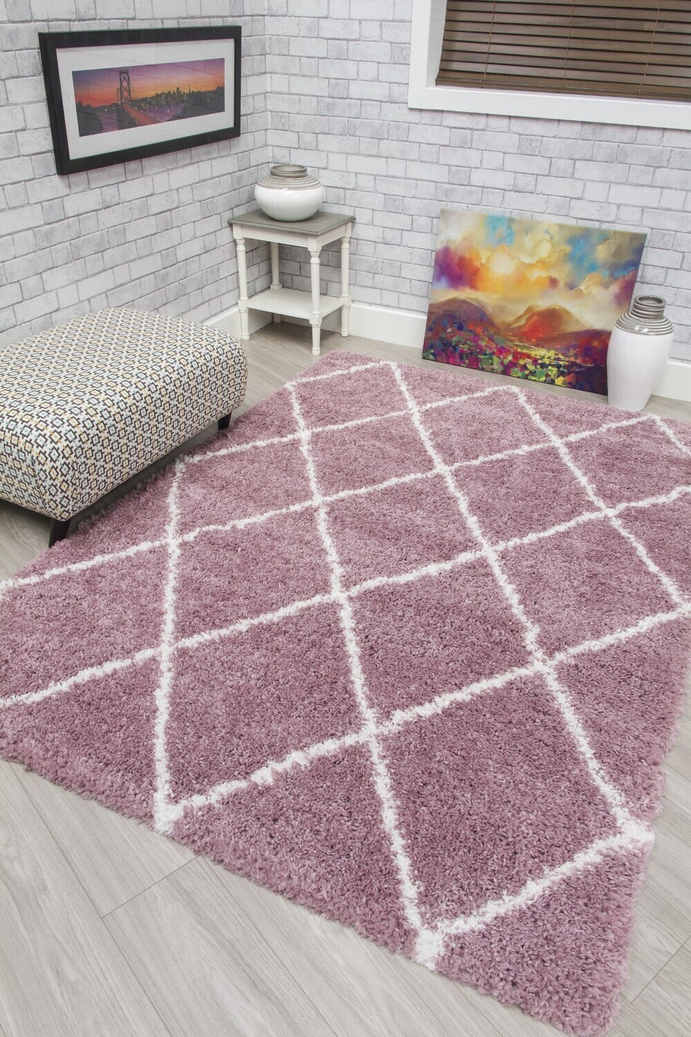Fantasy Trellis Shaggy - Pink Cream