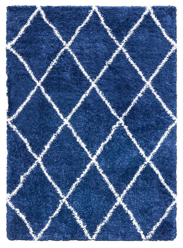 Fantasy Trellis Shaggy - Blue / Cream