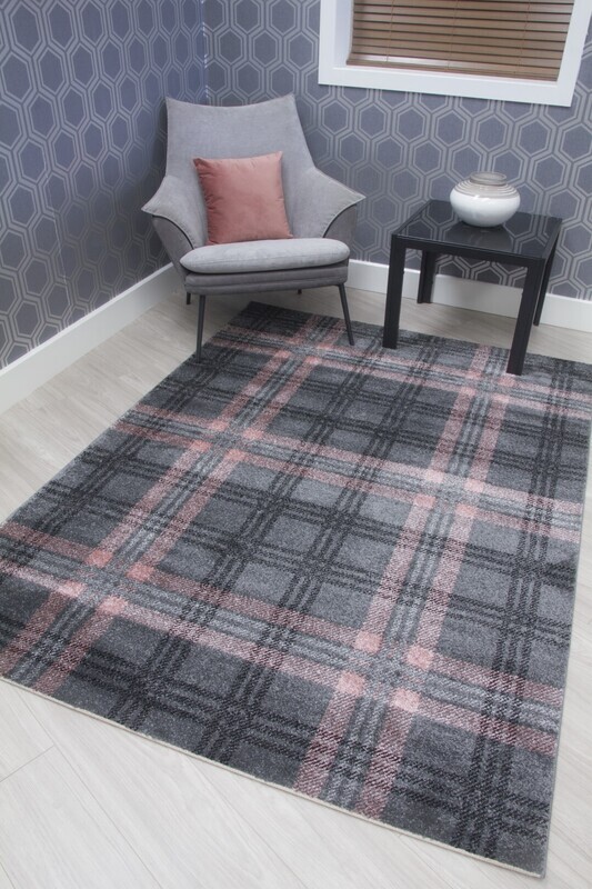 Glendale Tartan Rug - Grey/Black