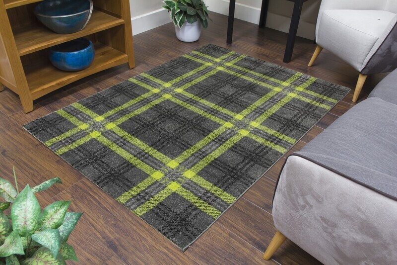 Glendale Tartan Rug - Grey &amp; Green