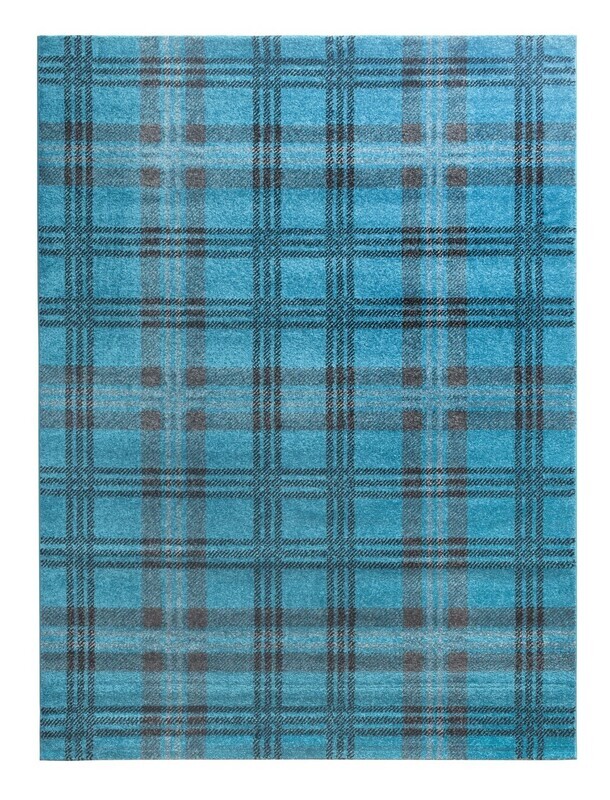 Glendale Tartan Rug - Teal/Grey