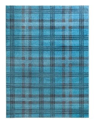 Glendale Tartan Rug - Teal/Grey