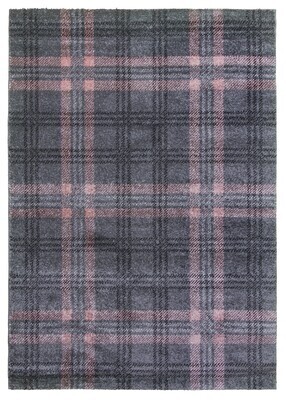 Glendale Tartan Rug - Grey/Pink