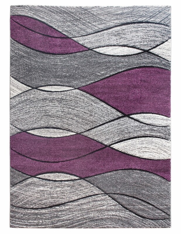 Purple Grey Waves Rug - Impulse