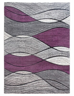 Purple Grey Waves Rug - Impulse