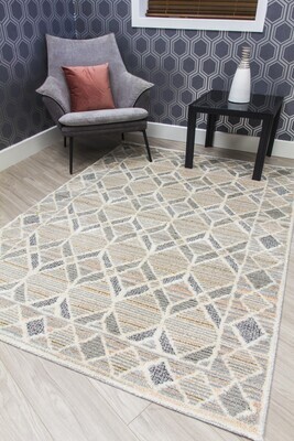 Beige Diamonds Geometric Rug - Lindos