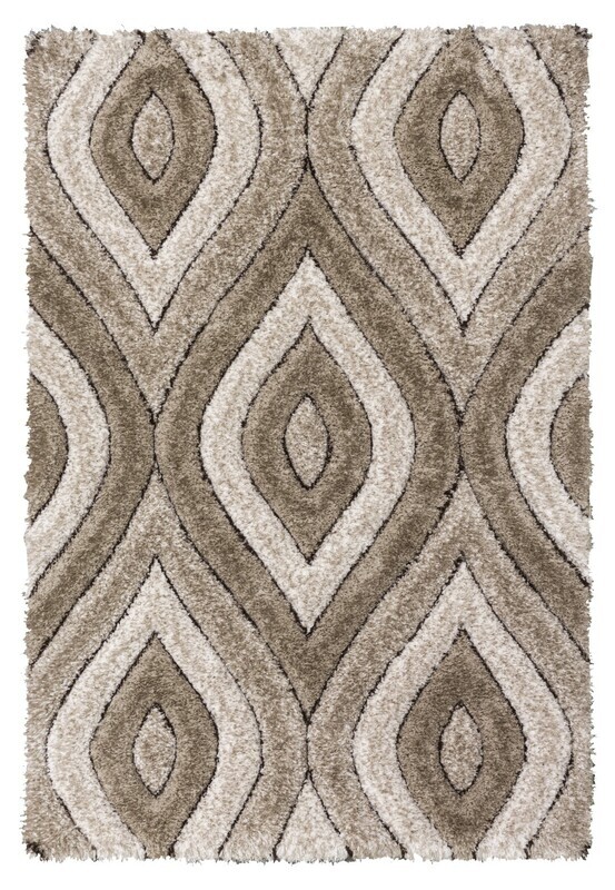 Luxus Teardrop - 3D Shaggy Rug - Beige