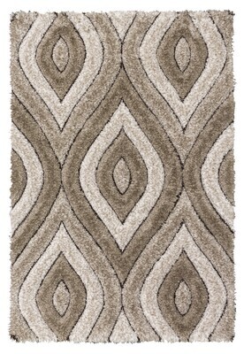 Luxus Teardrop - 3D Shaggy Rug - Beige