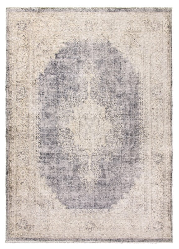 Grey Cream Distressed Modern Rug - Modena Cairo