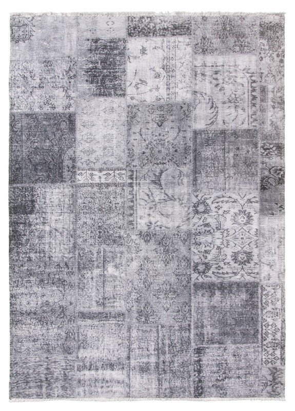 Grey Patchwork Modern Rug - Modena