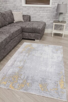 Grey Yellow Abstract Rug - Modena Puccini