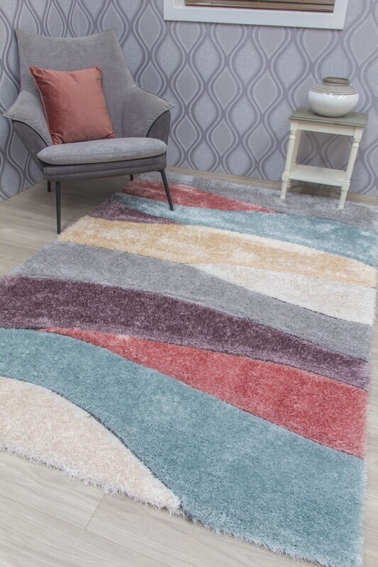 Passion Fluid - 3D Shaggy Rug - Multicolour