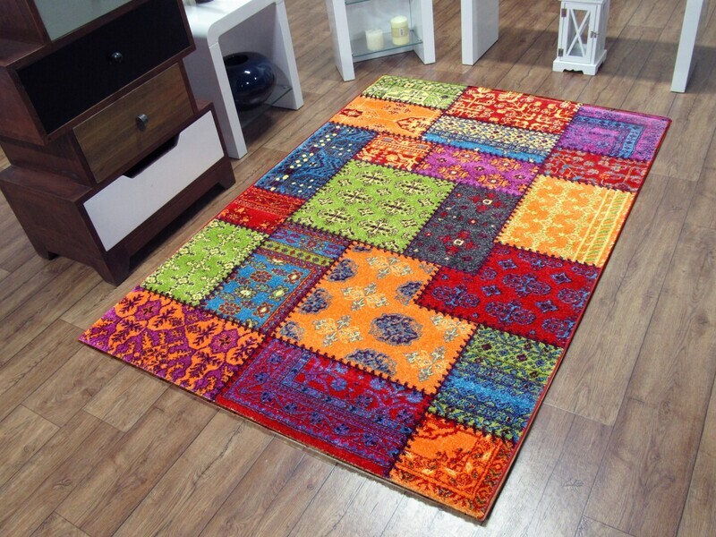 Multicoloured Patchwork Rug