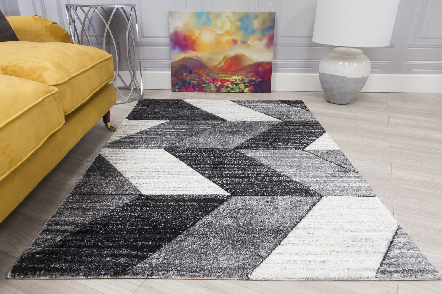 Grey Chevron Rug - Impulse