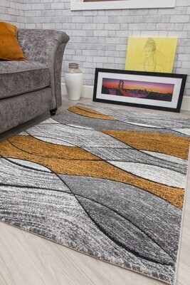 Grey Pumpkin Waves Rug - Impulse