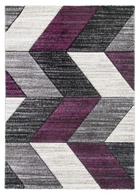 Grey Purple Chevron Rug - Impulse