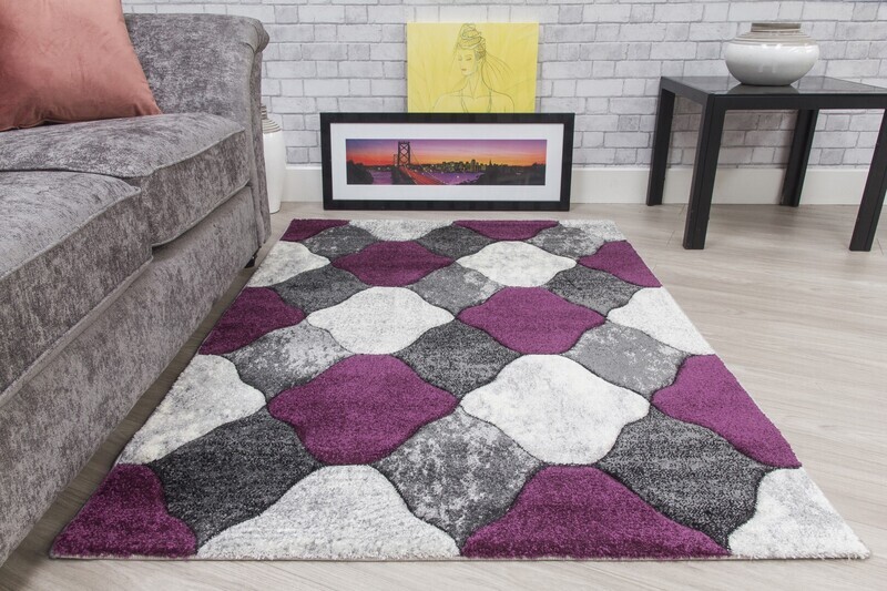 Grey Purple Coblo Rug - Impulse