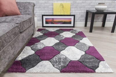 Grey Purple Coblo Rug - Impulse