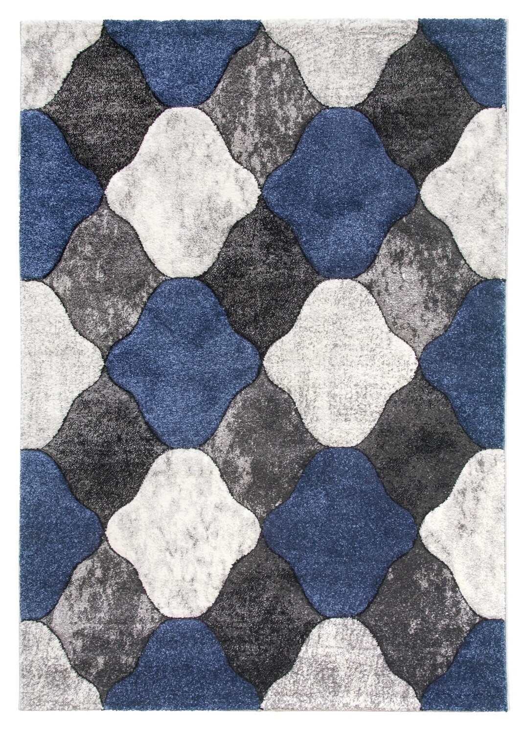 Grey Navy Coblo Rug - Impulse