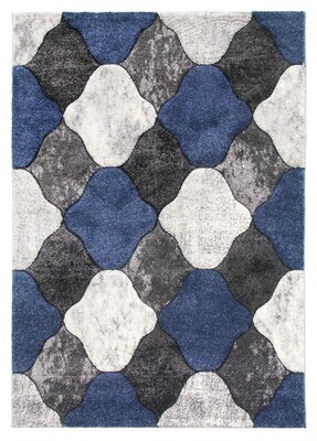 Grey Navy Coblo Rug - Impulse