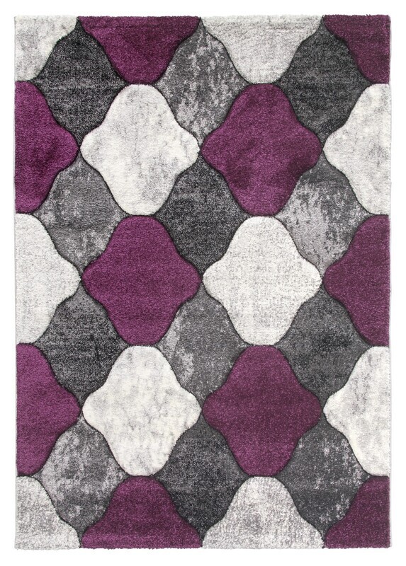 Grey Purple Coblo Rug - Impulse