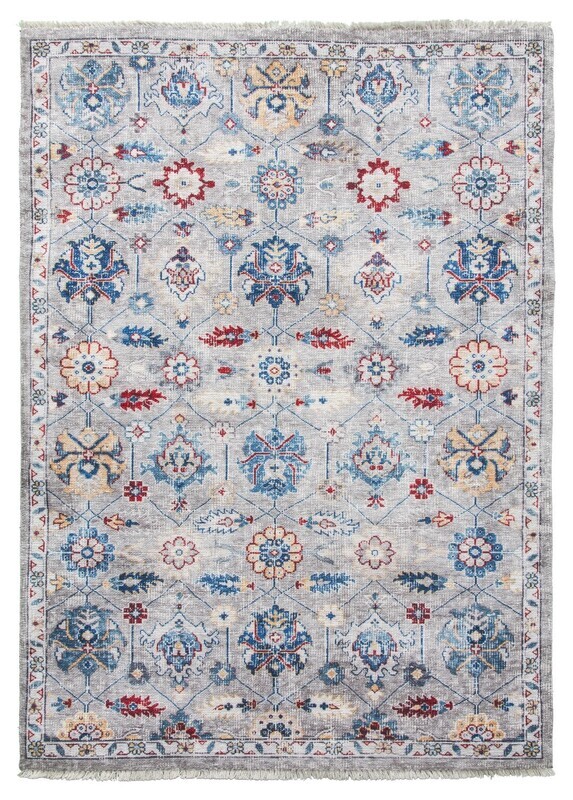 Grey / Multicoloured Modern Rug - Modena Nadia