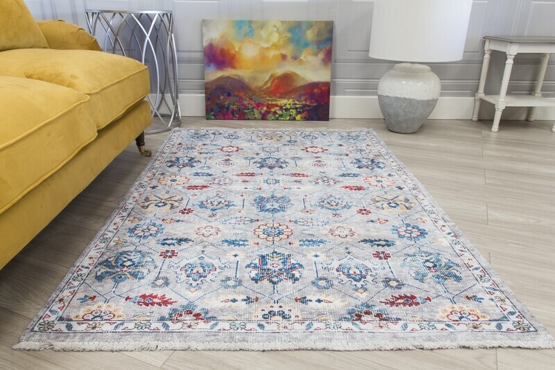 Grey / Multicoloured Modern Rug - Modena Nadia