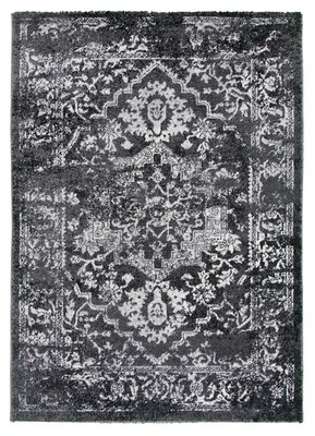 Medallion Distressed Grey Rug - Antika