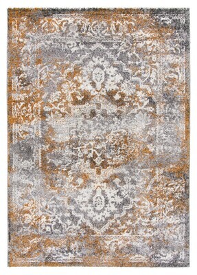 Medallion Distressed Grey Rug - Antika