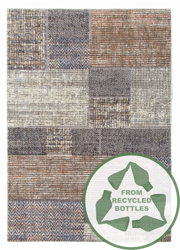 Beige Brown Modern Rug - Revive Pacha