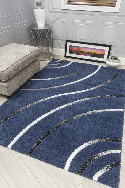 Navy Modern Rug - Synergy Radiance
