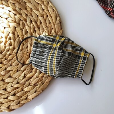 Kid's Face Mask in Mustard Tartan Kid's Face Mask in Mustard Tartan