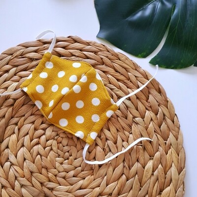 Kid's Face Mask in Mustard Polka Dot Kid's Face Mask in Mustard Polka Dot