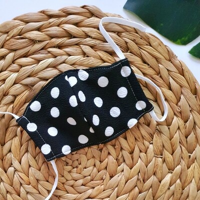 Kid's Face Mask in Black Polka Dots Kid's Face Mask in Black Polka Dots