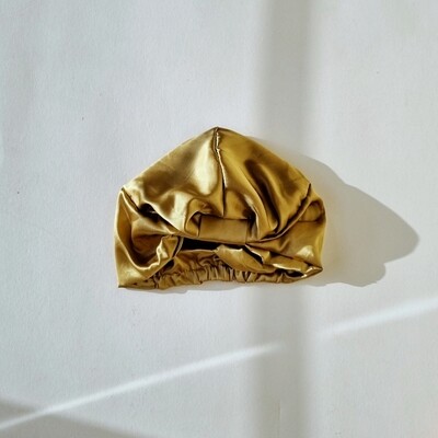 Barbett Cortrelli Silk Sleep Turban in Golden Caramel