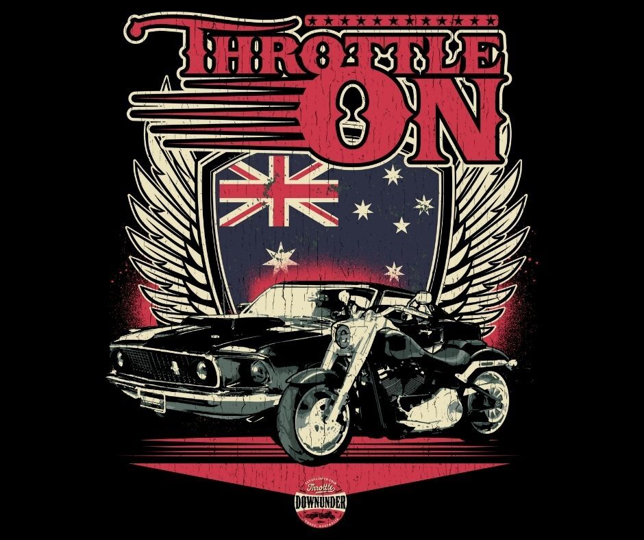 Retro THROTTLE ON Tee Shirt