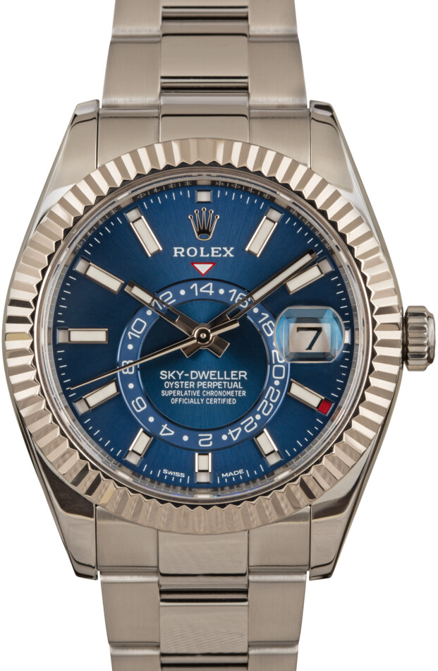 PRE-OWNED ROLEX SKY-DWELLER 326934 BLUE LUMINOUS DIAL