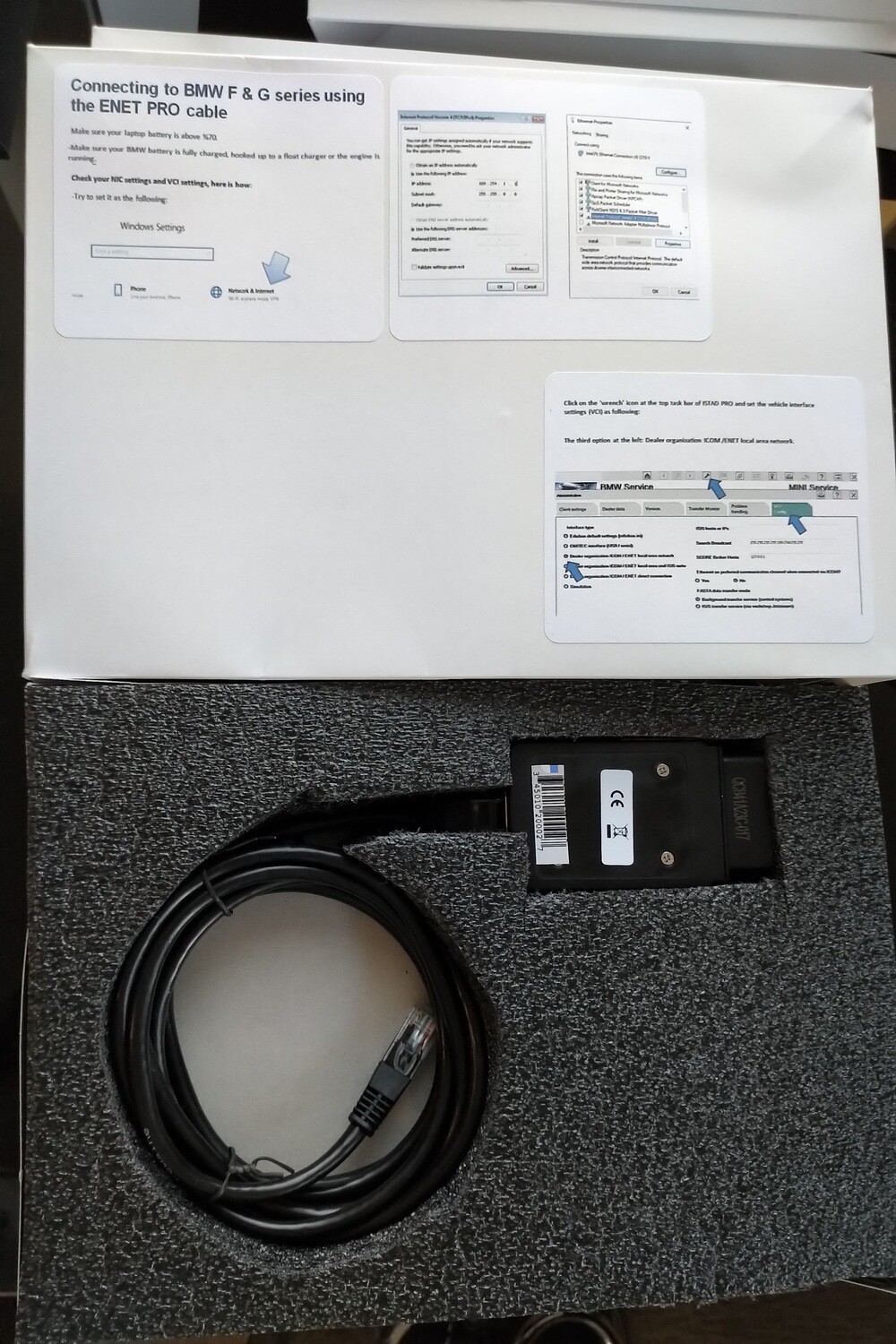 Professional ENET Interface Cable (OBD2 to Ethernet) for coding, programming &amp; diagnostics F Series