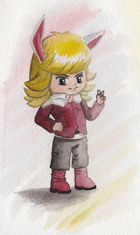 Bunny Original Watercolor Chibi