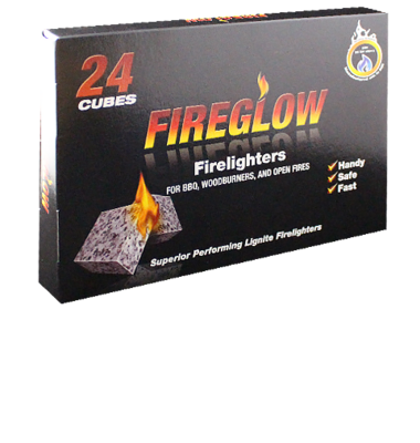 Tiger Tim Fireglow 24 Cubes Firelighters Superior Lignite Mess-Free Safe Odourless